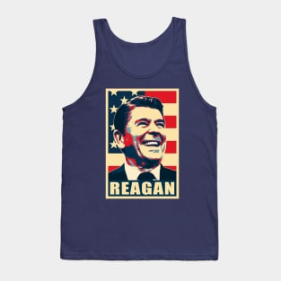 Ronald Reagan Happy Propaganda Poster Art Tank Top